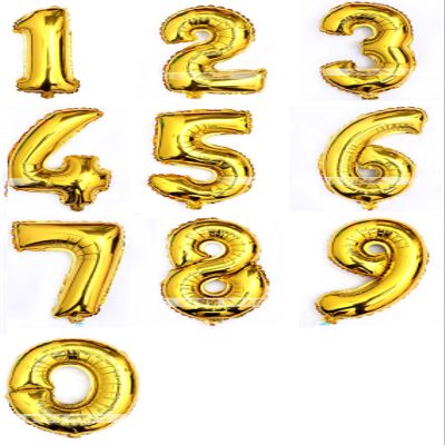 30 Inch Golden Helium Foil balloons Number 9
