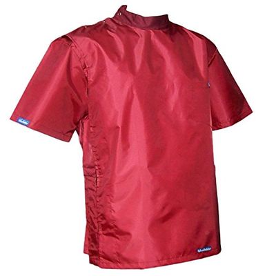CHEFSKIN Original Barbershop-Boys Vintage Style Short Sleeve Barber/Cosmetologist Jacket in Ruby Red, Size 3X