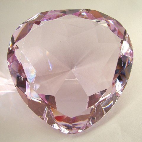 Heart Shape Pink Crystal-#80 with stand