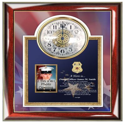 Custom Personalized Law Enforcement Police Sheriff Poetry Gift from Wife Girlfriend Homeland Security FBI Agent Gift Clock Picture Frame Photo Policeman Officer Poem Plaque
