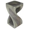 Haussmann Original Wood Twist Stool 12 X 12 X 23 in High Grey Oil view 1