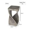 Haussmann Original Wood Twist Stool 12 X 12 X 23 in High Grey Oil view 3