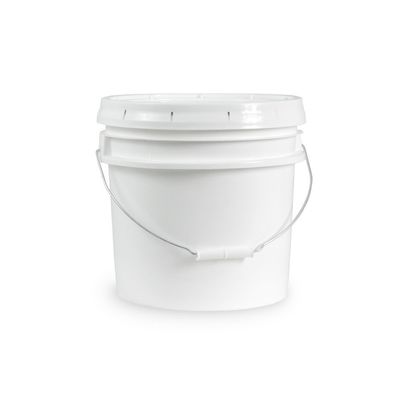 3.5 Gallon White Bucket & Lid - Set of 5 - Durable 90 Mil All Purpose Pail - Food Grade - Contains No BPA Plastic (3.5 Gal. w/Lids - 5pk)
