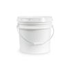 3.5 Gallon White Bucket & Lid - Set of 5 - Durable 90 Mil All Purpose Pail - Food Grade - Contains No BPA Plastic (3.5 Gal. w/Lids - 5pk) view 1