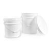 3.5 Gallon White Bucket & Lid - Set of 5 - Durable 90 Mil All Purpose Pail - Food Grade - Contains No BPA Plastic (3.5 Gal. w/Lids - 5pk) view 2