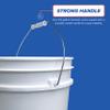 3.5 Gallon White Bucket & Lid - Set of 5 - Durable 90 Mil All Purpose Pail - Food Grade - Contains No BPA Plastic (3.5 Gal. w/Lids - 5pk) view 3