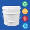 3.5 Gallon White Bucket & Lid - Set of 5 - Durable 90 Mil All Purpose Pail - Food Grade - Contains No BPA Plastic (3.5 Gal. w/Lids - 5pk) view 4