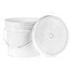 3.5 Gallon White Bucket & Lid - Set of 3 - Durable 90 Mil All Purpose Pail - Food Grade - Contains No BPA Plastic (3.5 Gal. w/Lids - 3pk) view 1