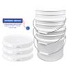 3.5 Gallon White Bucket & Lid - Set of 3 - Durable 90 Mil All Purpose Pail - Food Grade - Contains No BPA Plastic (3.5 Gal. w/Lids - 3pk) view 4