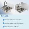 ACE Equipment SP-S1512 Stainless Steel Wall Mount Splash Guard for Commercial Restaurant Hand Sink and Compartment Prep Sink, ETL Certified (15" W x 12" H) view 4
