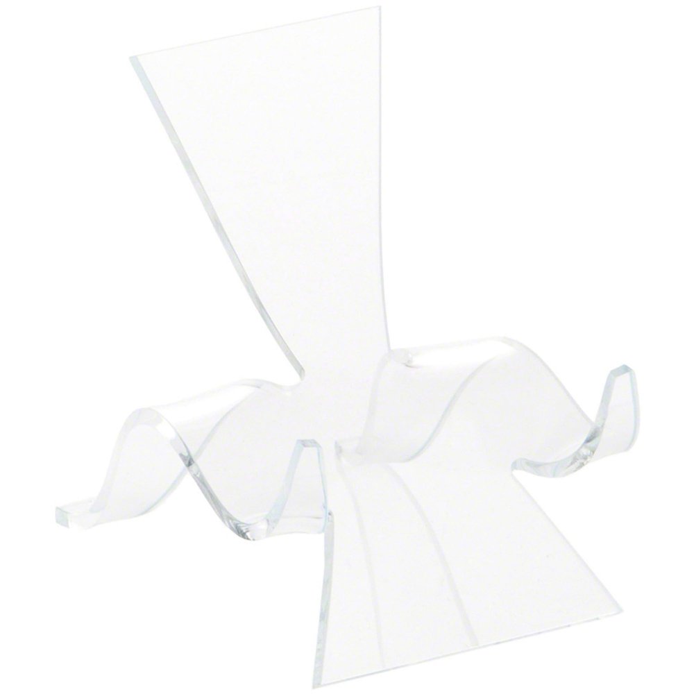 Plymor Clear Acrylic Wave Display Easel, 3.5" H x 2.75" W x 3.5" D