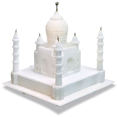 Marble White Taj Mahal Replica Decor Gift 9"inch | Taj Mahal Replica Model India Agra Souvenir Collection | Handmade Home Miniature Building and Architecture Mughal Art Housewarming Valentine Gift
