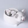 Ceramic Ornament White Pig Shape Chopstick Rest Spoon Holder Set Chopstick Holder Chopsticks Stand Rest Fork Tableware Utensils Dish view 1