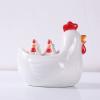 Ceramic Ornament White Rooster Shape Chopstick Rest Spoon Holder Set Chopstick Holder Chopsticks Stand Rest Fork Tableware Utensils Dish view 1