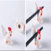 Ceramic Ornament White Rooster Shape Chopstick Rest Spoon Holder Set Chopstick Holder Chopsticks Stand Rest Fork Tableware Utensils Dish view 3