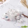 Ceramic Ornament White Rabbit Shape Chopstick Rest Spoon Holder Set Chopstick Holder Chopsticks Stand Rest Fork Tableware Utensils Dish view 2