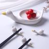 Ceramic Ornament White Goose Shape Chopstick Rest Spoon Holder Set Chopstick Holder Chopsticks Stand Rest Fork Tableware Utensils Dish view 3