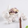 Ceramic Chopstick Rest White Rabbit Shape Spoon Holder Set Ceramic Chopstick Holder Chopsticks Stand Rest Fork Tableware Utensils Dish view 2