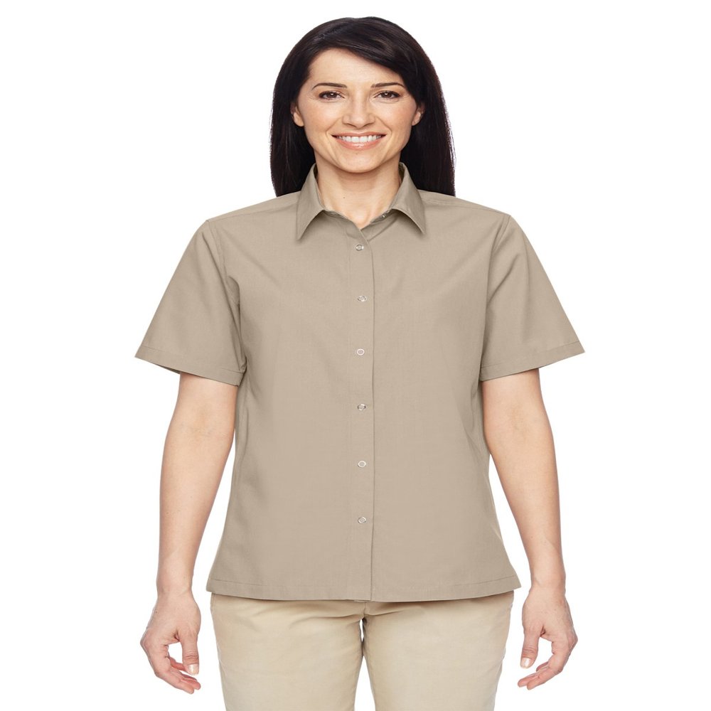 HA LAD SNAP FRONT S/S SHIRT (KHAKI) (M)