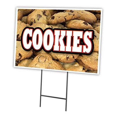 SignMission Cookies 18"x24" Yard Sign & Stake | Advertise Your Business | Stake Included Image On Front Only | Made in The USA