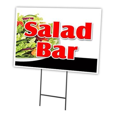 SALAD BAR 18"x24" Yard Sign & Stake | Advertise Your Business | Stake Included Image On Front Only | Made in The USA