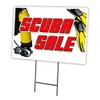 SCUBA SALE 18"x24" Yard Sign & Stake | Advertise Your Business | Stake Included Image On Front Only | Made in The USA view 1