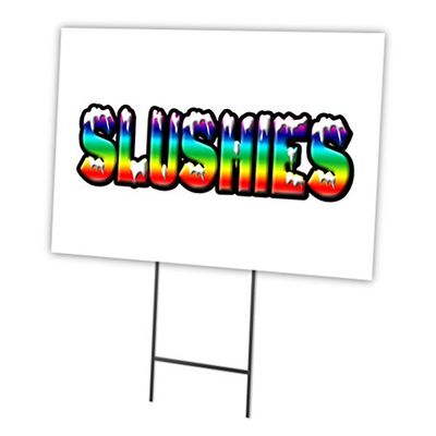 SLUSHIES 18"x24" Yard Sign & Stake | Advertise Your Business | Stake Included Image On Front Only | Made in The USA