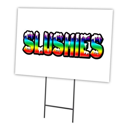 SLUSHIES 18"x24" Yard Sign & Stake | Advertise Your Business | Stake Included Image On Front Only | Made in The USA