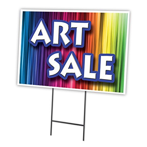 ART SALE 18"x24" Yard Sign & Stake | Advertise Your Business | Stake Included Image On Front Only | Made in The USA