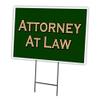 ATTORNEY AT LAW 18"x24" Yard Sign & Stake | Advertise Your Business | Stake Included Image On Front Only | Made in The USA view 1