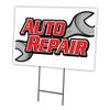 AUTO REPAIR 18"x24" Yard Sign & Stake | Advertise Your Business | Stake Included Image On Front Only | Made in The USA view 1