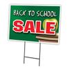 BACK TO SCHOOL SALE 18"x24" Yard Sign & Stake outdoor plastic window | Advertise Your Business | Stake Included Image On Front Only | Made in The USA view 1