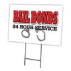 BAIL BONDS 18"x24" Yard Sign & Stake | Advertise Your Business | Stake Included Image On Front Only | Made in The USA view 1