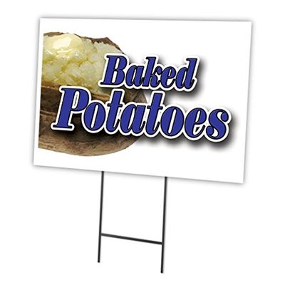 BAKED POTATO 18"x24" Yard Sign & Stake | Advertise Your Business | Stake Included Image On Front Only | Made in The USA