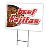 Beef Fajitas 18"x24" Yard Sign & Stake | Advertise Your Business | Stake Included Image On Front Only | Made in The USA view 1