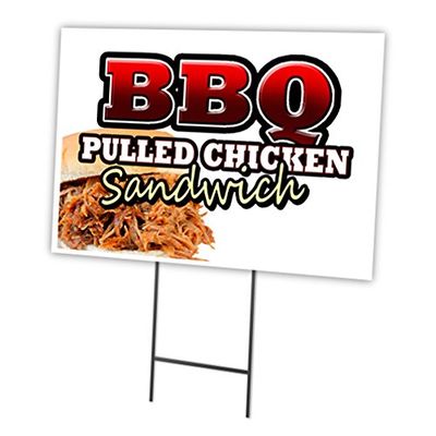 Barbecue Chicken 18"x24" Yard Sign & Stake | Advertise Your Business | Stake Included Image On Front Only | Made in The USA