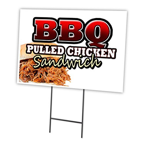 Barbecue Chicken 18"x24" Yard Sign & Stake | Advertise Your Business | Stake Included Image On Front Only | Made in The USA
