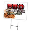 Barbecue Chicken 18"x24" Yard Sign & Stake | Advertise Your Business | Stake Included Image On Front Only | Made in The USA view 1