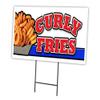 Curly Fries 18"x24" Yard Sign & Stake | Advertise Your Business | Stake Included Image On Front Only | Made in The USA view 1