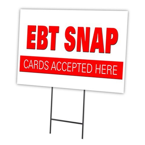 SignMission EBT SNAP Cards 18"x24" Yard Sign & Stake | Advertise Your Business | Stake Included Image On Front Only | Made in The USA
