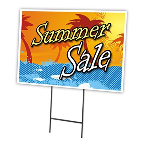 Summer Sale 18"x24" Yard Sign & Stake Outdoor Plastic coroplast Window