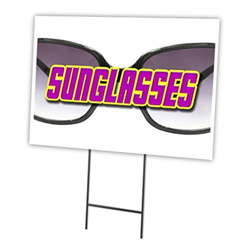 Sunglasses 18"x24" Yard Sign & Stake Outdoor Plastic coroplast Window