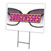 Sunglasses 18"x24" Yard Sign & Stake Outdoor Plastic coroplast Window view 1