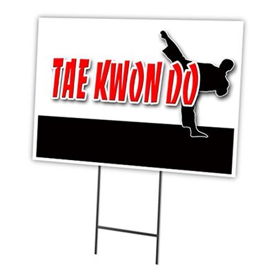 TAE Kwon DO 18"x24" Yard Sign & Stake Outdoor Plastic coroplast Window