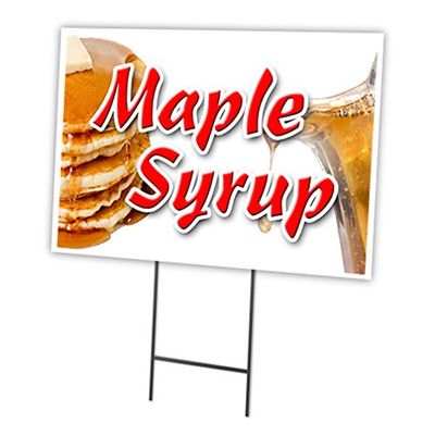 Maple Syrup 18"x24" Yard Sign & Stake | Advertise Your Business | Stake Included Image On Front Only | Made in The USA