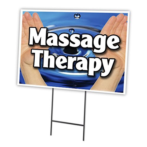 SignMission Massage Therapy 18"x24" Yard Sign & Stake | Advertise Your Business | Stake Included Image On Front Only | Made in The USA