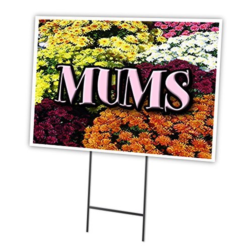 MUMS 18"x24" Yard Sign & Stake | Advertise Your Business | Stake Included Image On Front Only | Made in The USA