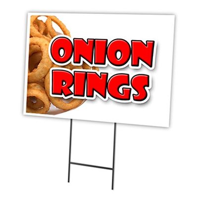 ONION RINGS 18"x24" Yard Sign & Stake | Advertise Your Business | Stake Included Image On Front Only | Made in The USA