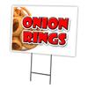 ONION RINGS 18"x24" Yard Sign & Stake | Advertise Your Business | Stake Included Image On Front Only | Made in The USA view 1