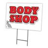 Body Shop 18"x24" Yard Sign & Stake | Advertise Your Business | Stake Included Image On Front Only | Made in The USA view 1
